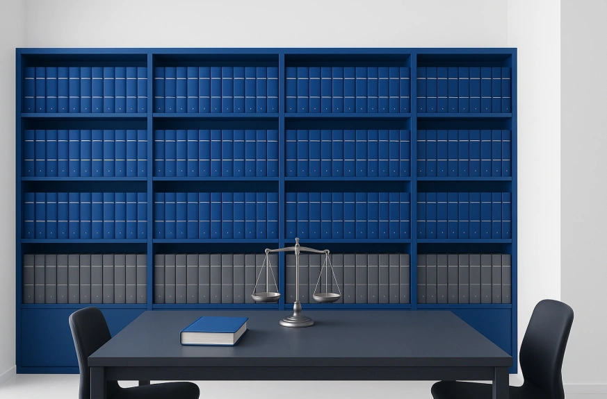 Modern legal library illustration